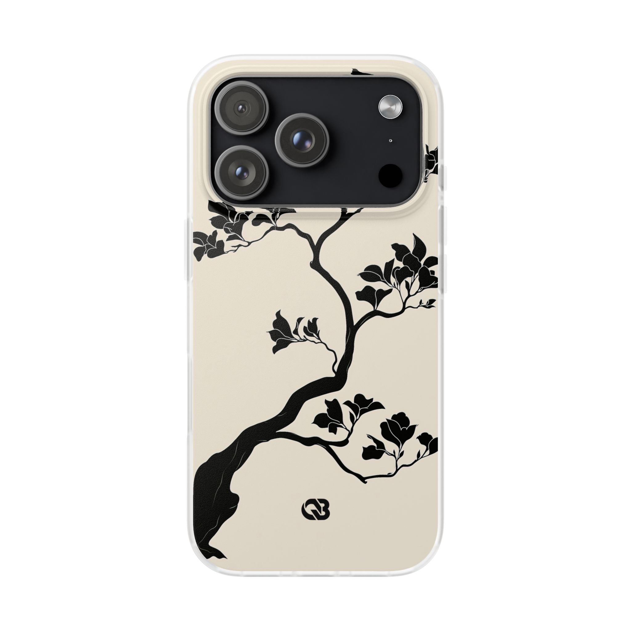 Beige Lite Phone Case for iPhone - Obsidian Bonsai Silhouette