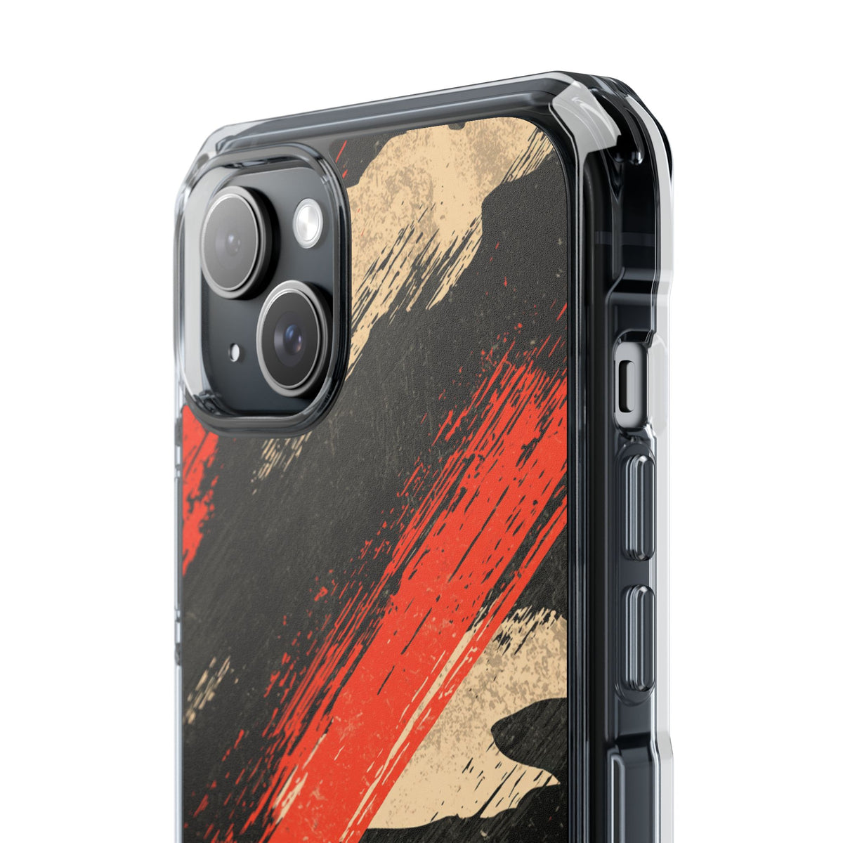 Urban Slash Camo · Clear Impact Magnetic Phone Case for iPhone · Black