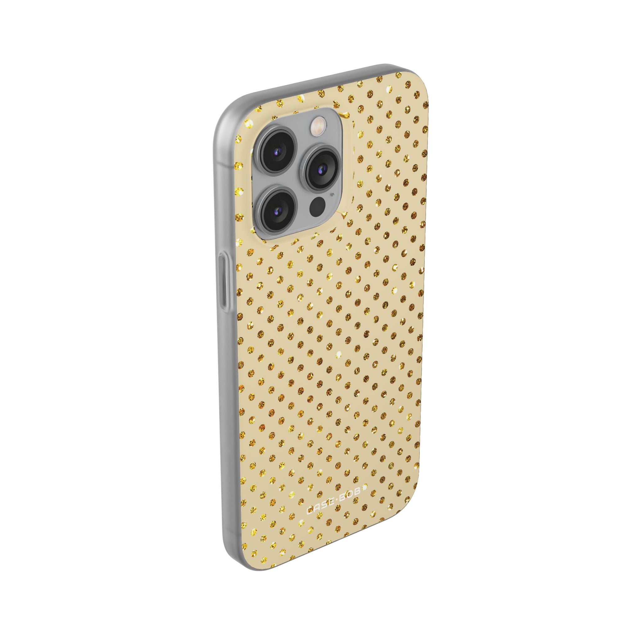 Guld Glimmer Gitter iPhone 14 Pro Max Cover - Blød