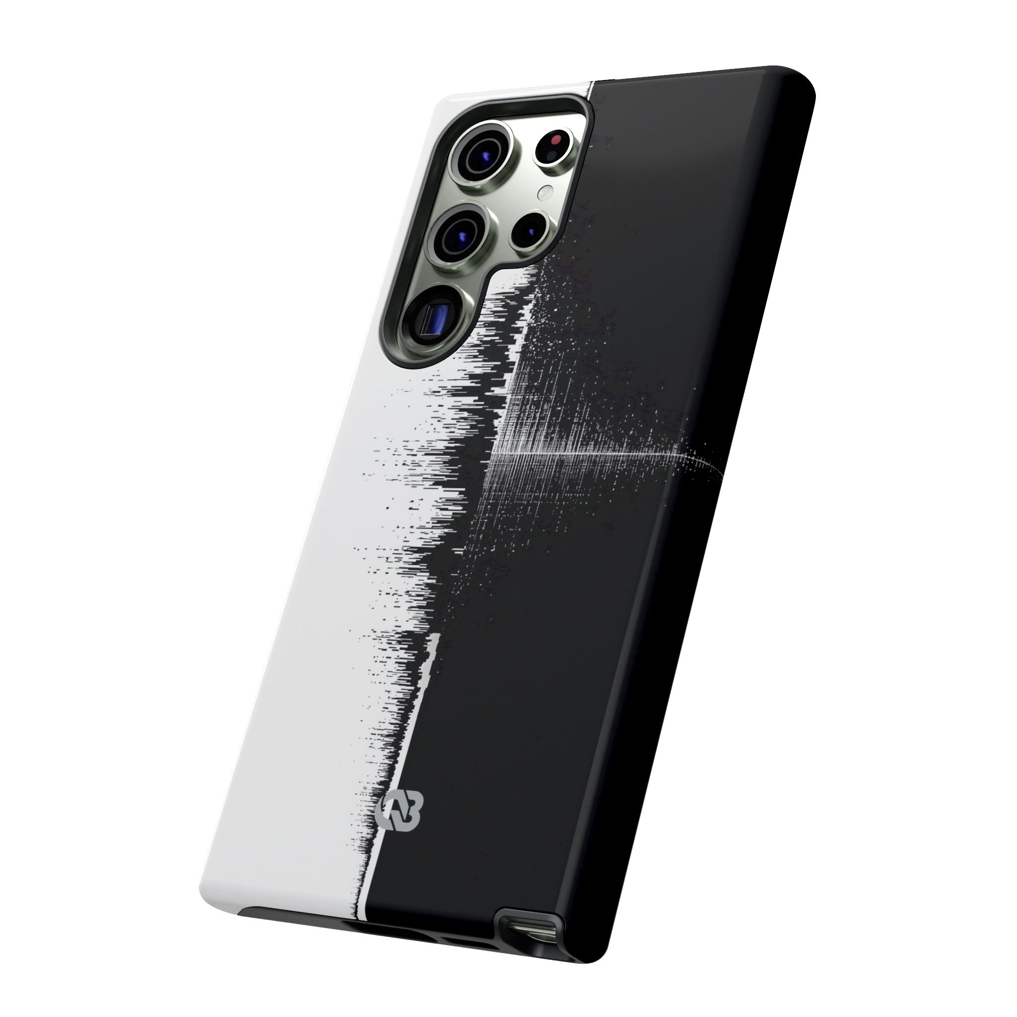 Black Tough Phone Case for Samsung - Static Signal Split