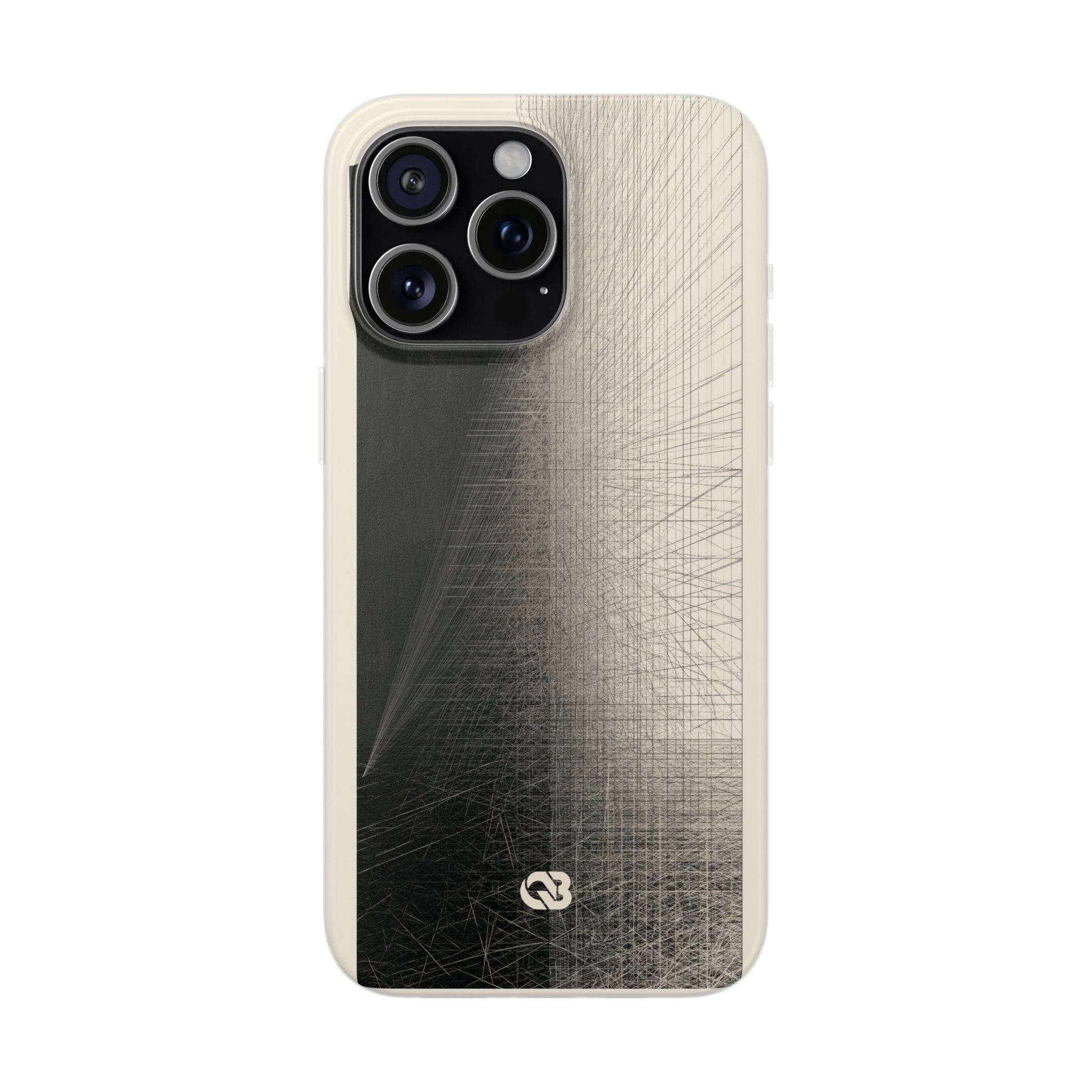 Beige Lite Phone Case for iPhone - Brutalist Graphite Grid