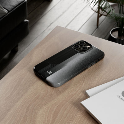 Black Tough Phone Case for iPhone - Brutalist Pixel Monolith