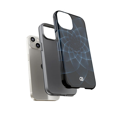 Blue Tough Phone Case for iPhone - Cobalt Geometric Bloom