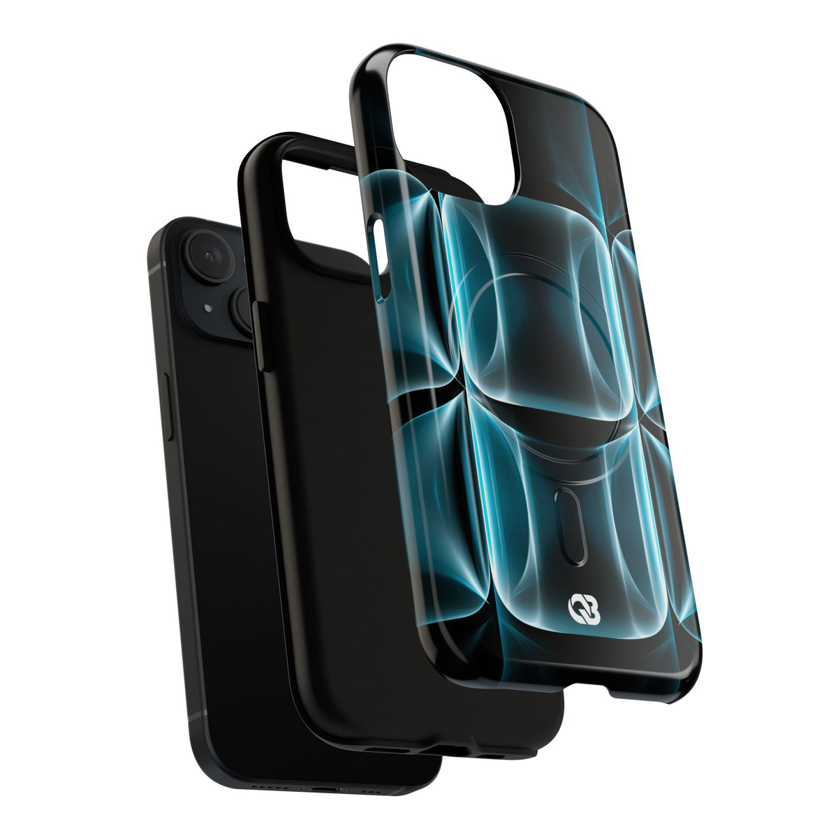 Translucent Cyber Grid · Tough 2.0 Magnetic Phone Case for iPhone · Teal