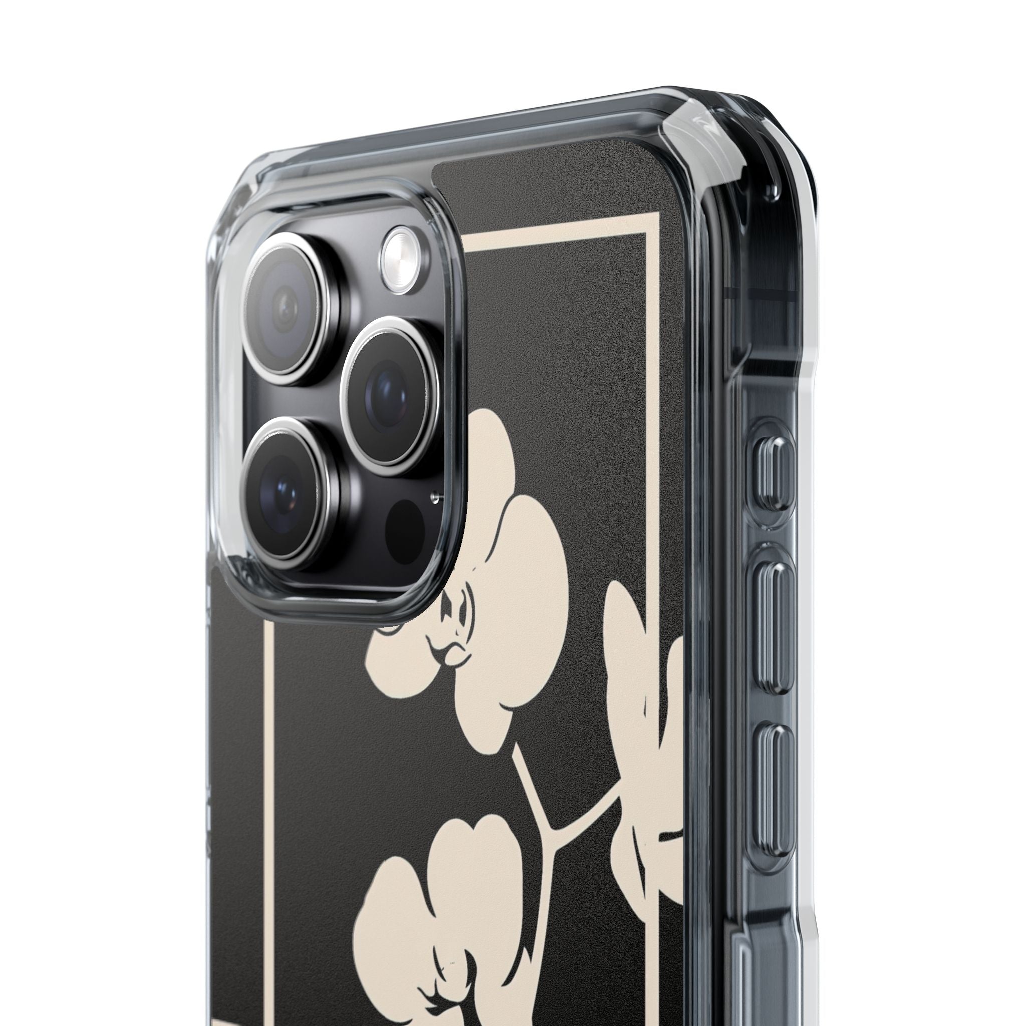 Beige Impact MagSafe Phone Case for iPhone - Nocturnal Orchid Frame