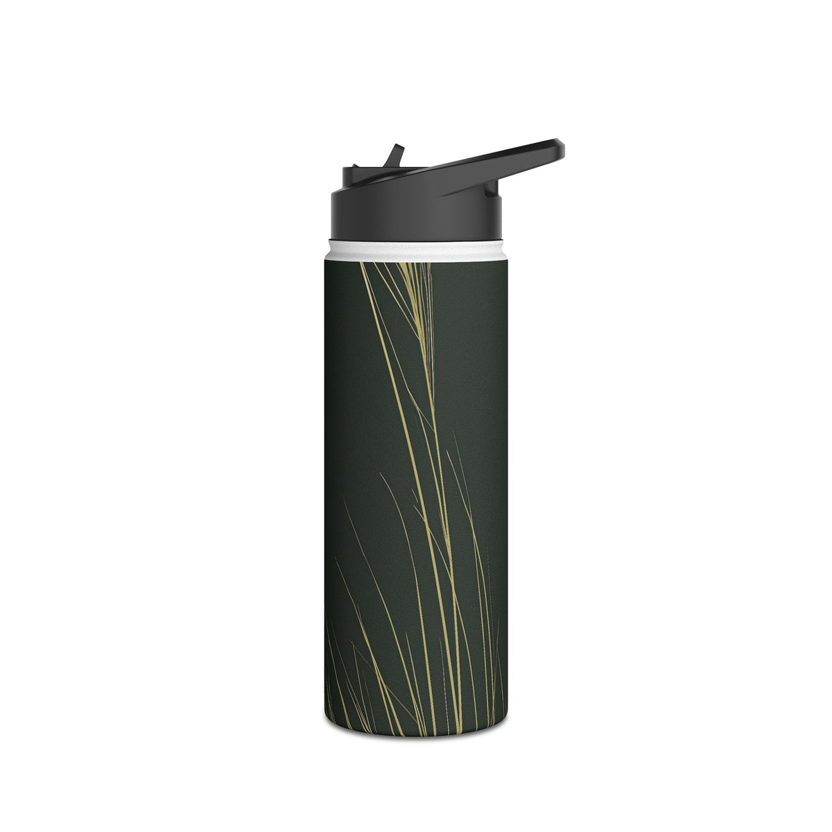Golden Whispering Reeds · Insulated Water Bottle · Green