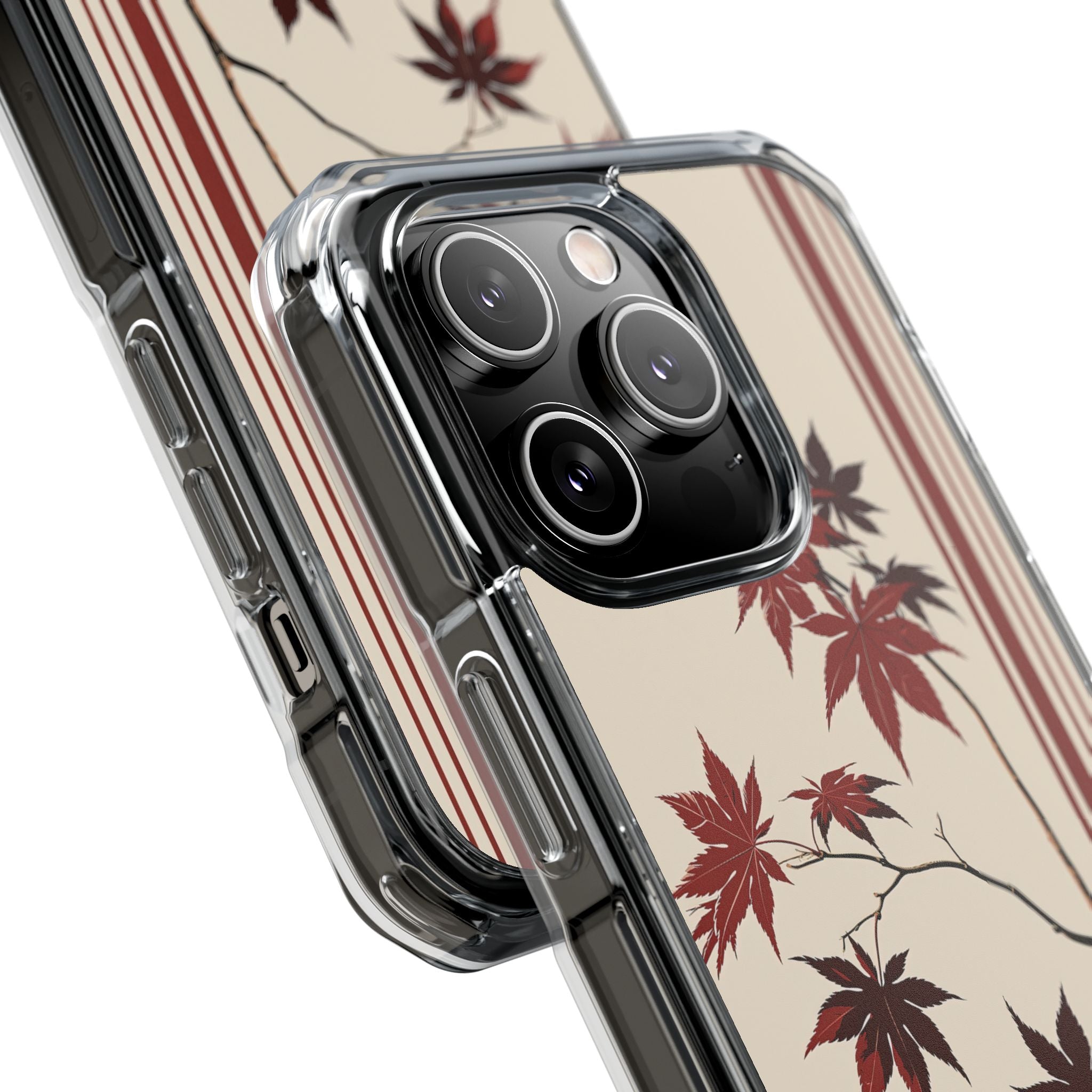 Red Impact MagSafe Phone Case for iPhone - Crimson Momiji Stripe