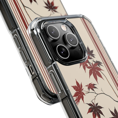 Red Impact MagSafe Phone Case for iPhone - Crimson Momiji Stripe