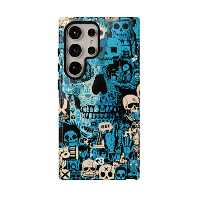 Electric Skull Graffiti · Tough Phone Case for Samsung · Blue
