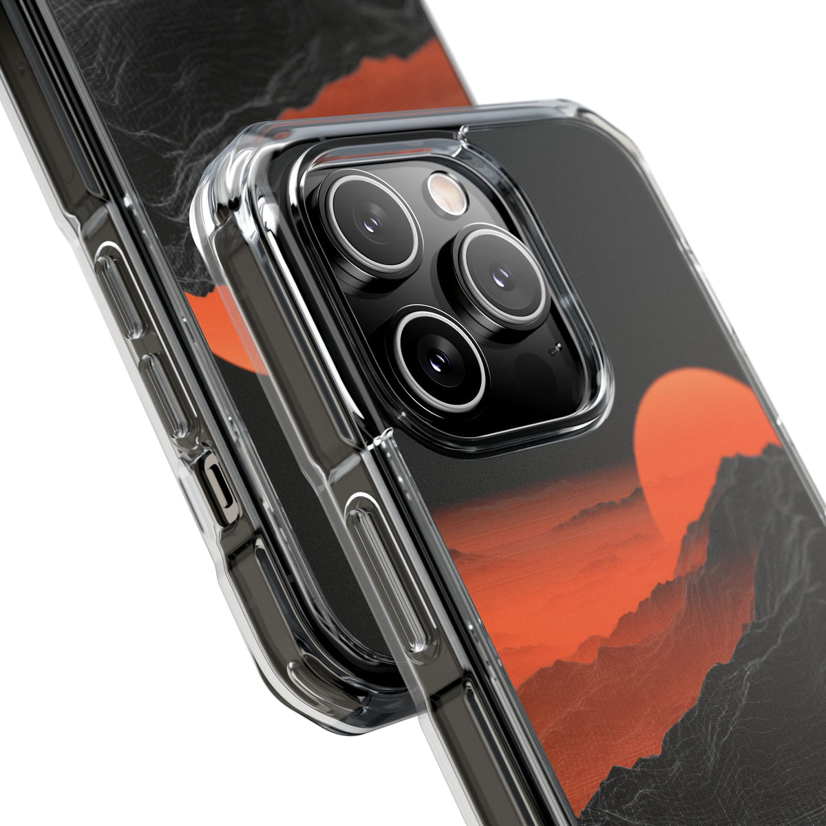 Solar Ridge Mesh · Clear Impact Magnetic Phone Case for iPhone · Black