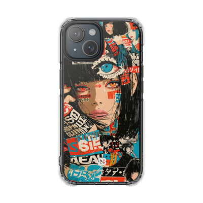 Shibuya Street Collage · Clear Impact Magnetic Phone Case for iPhone · Red