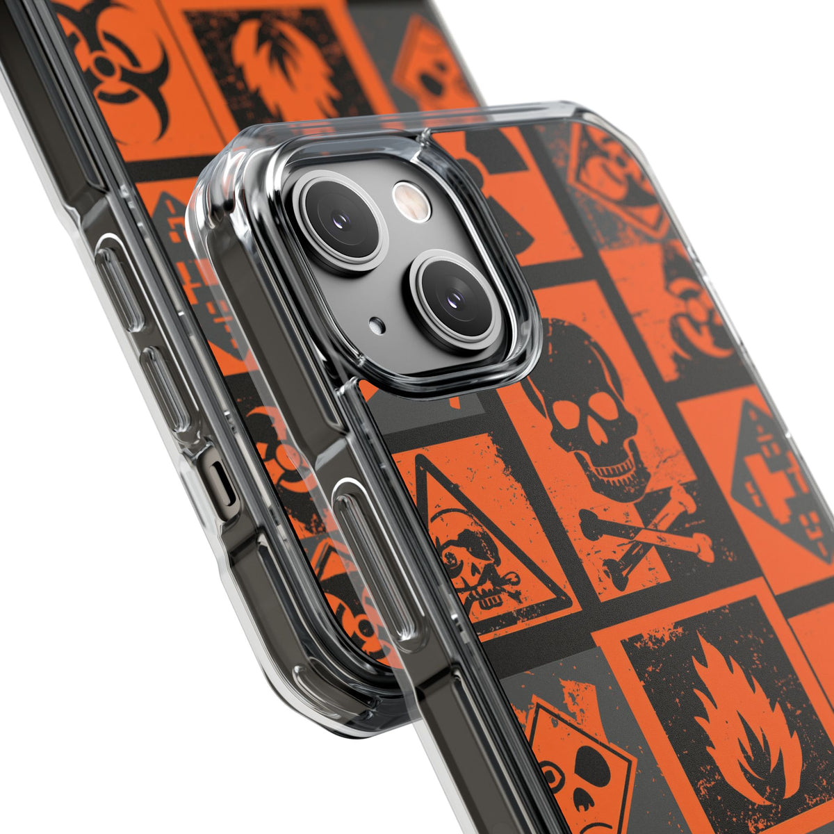 Urban Hazard · Clear Impact Magnetic Phone Case for iPhone · Orange