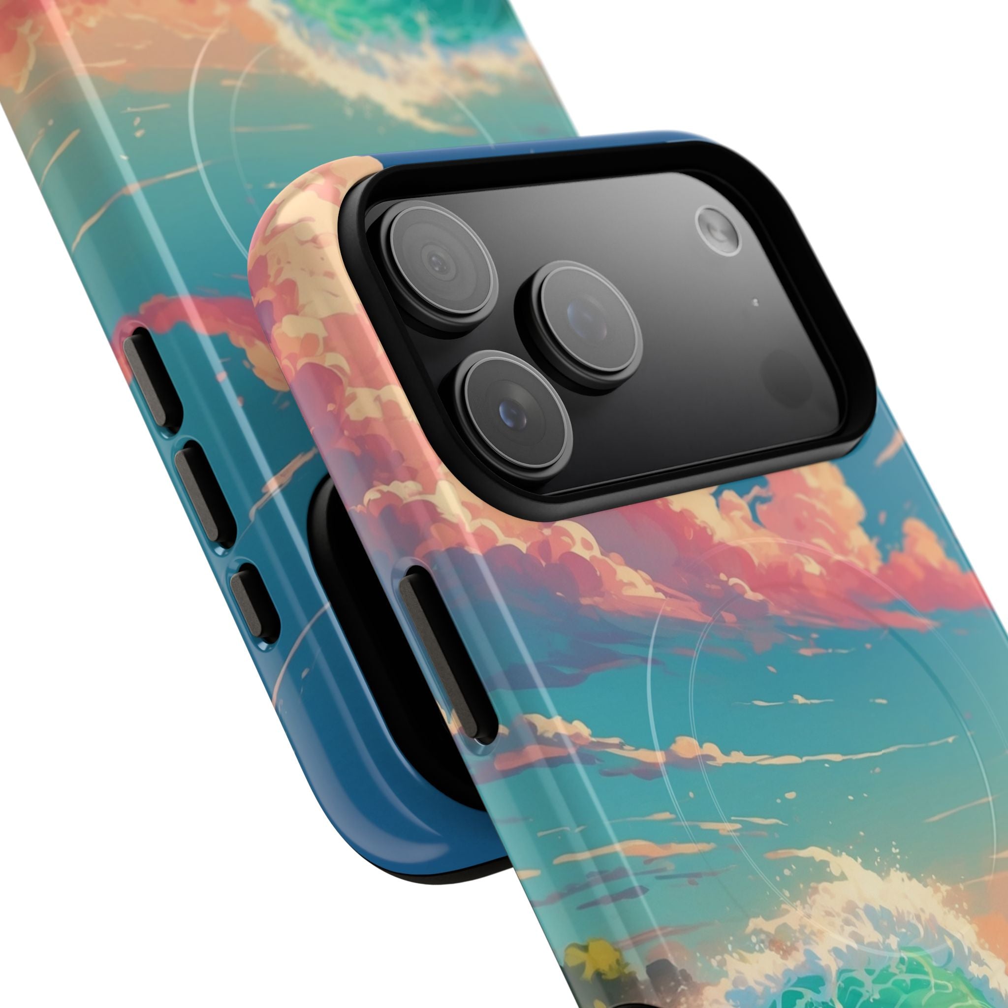 Turquoise Curl iPhone 17 Pro Max Case - Tough+ - CASE•BOB