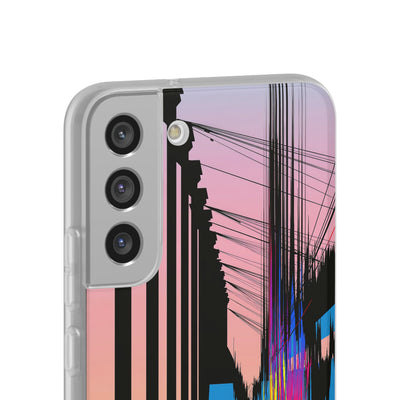 Blue Lite Phone Case for Samsung - Fractured Data Skyline