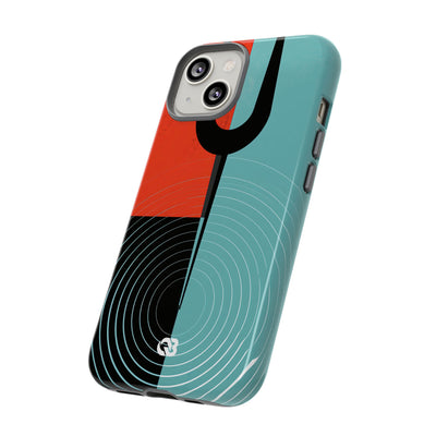 Teal Tough Phone Case for iPhone - Sonic Static Split