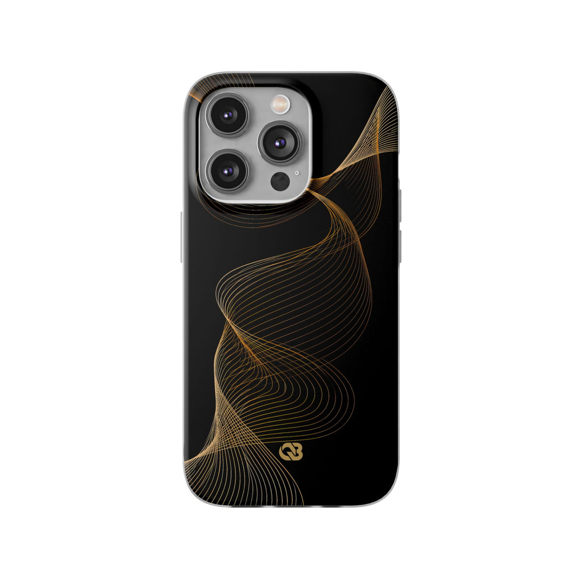 Golden Contour Flow · Lite Phone Case for iPhone ·  Black