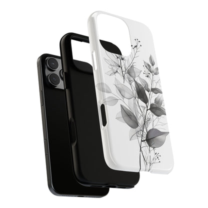 Gefleckte Blätter Grau iPhone 16 Pro Max Case - Tough