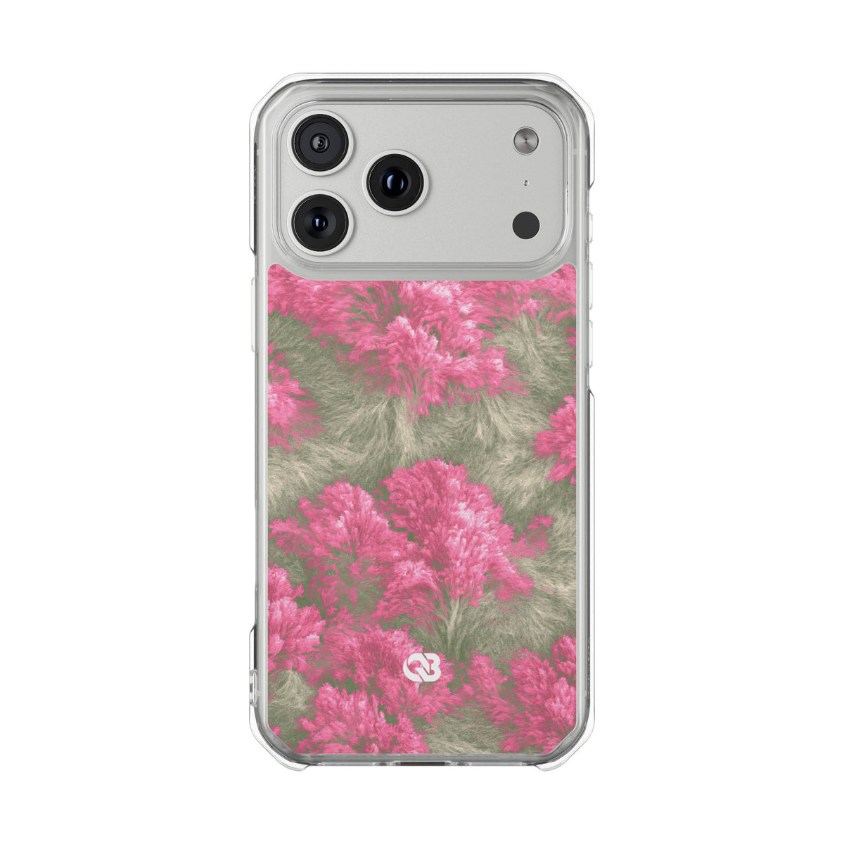 Digital Blossom · Clear Impact Magnetic Phone Case for iPhone · Pink