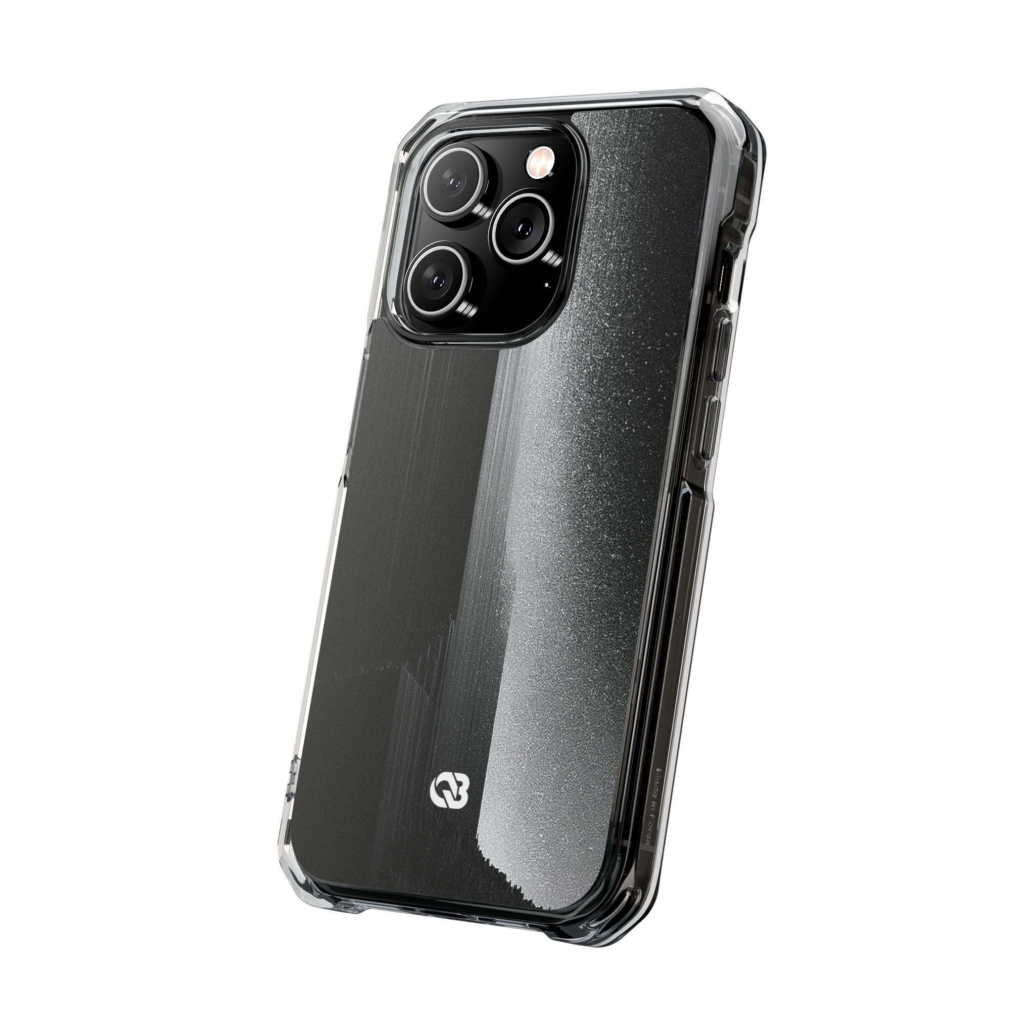 Black Impact MagSafe Phone Case for iPhone - Brutalist Pixel Monolith