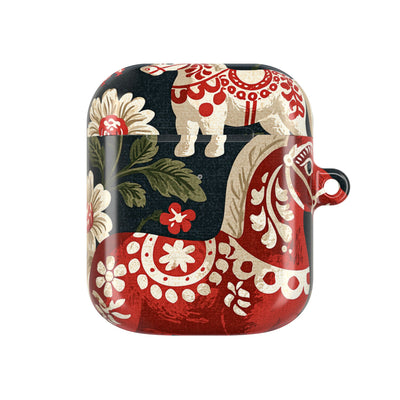 Nordic Dala Meadow · Hard Case for AirPods & AirPods Pro · Red