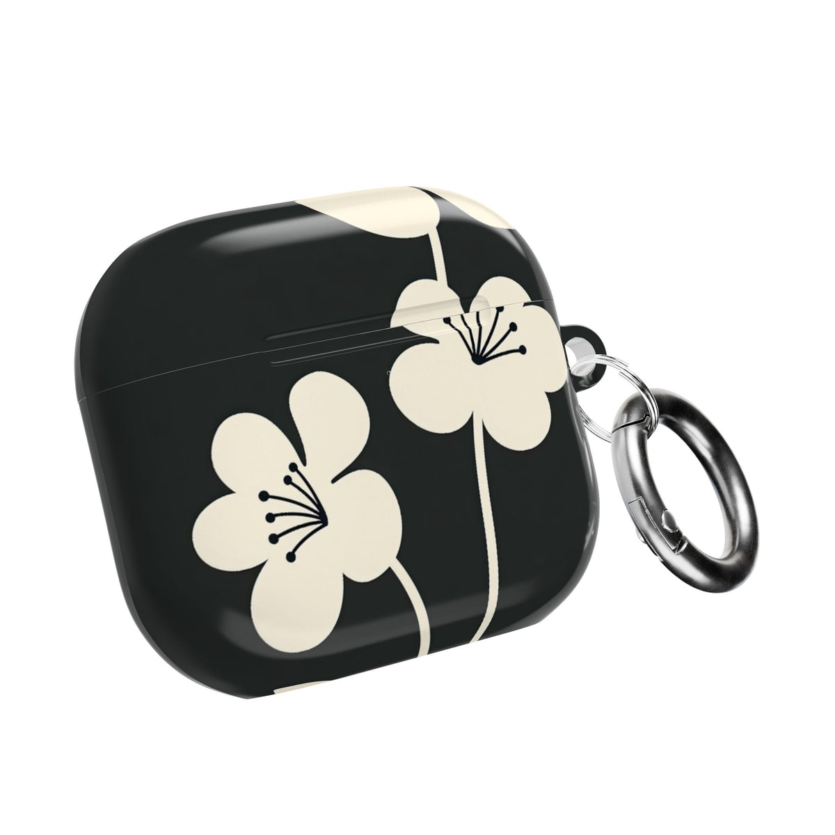 Nordic Blossom · Hard Case for AirPods & AirPods Pro · Black