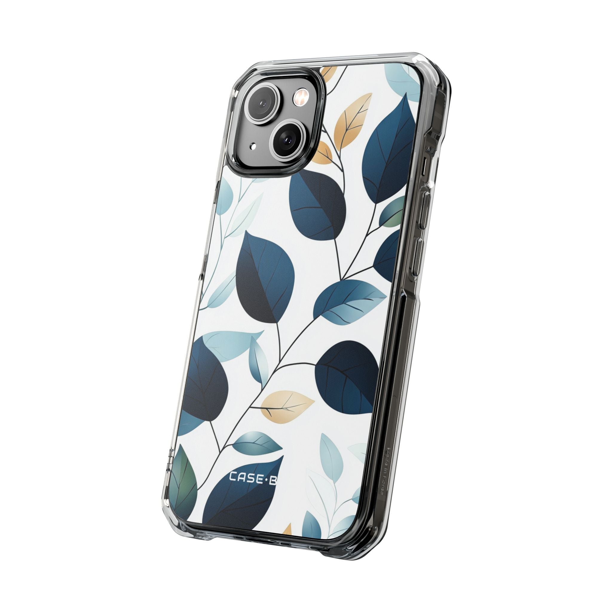 Navy Leaf Veins iPhone 14 Case - Impact