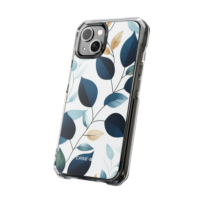 Navy Leaf Veins iPhone 14 Case - Impact