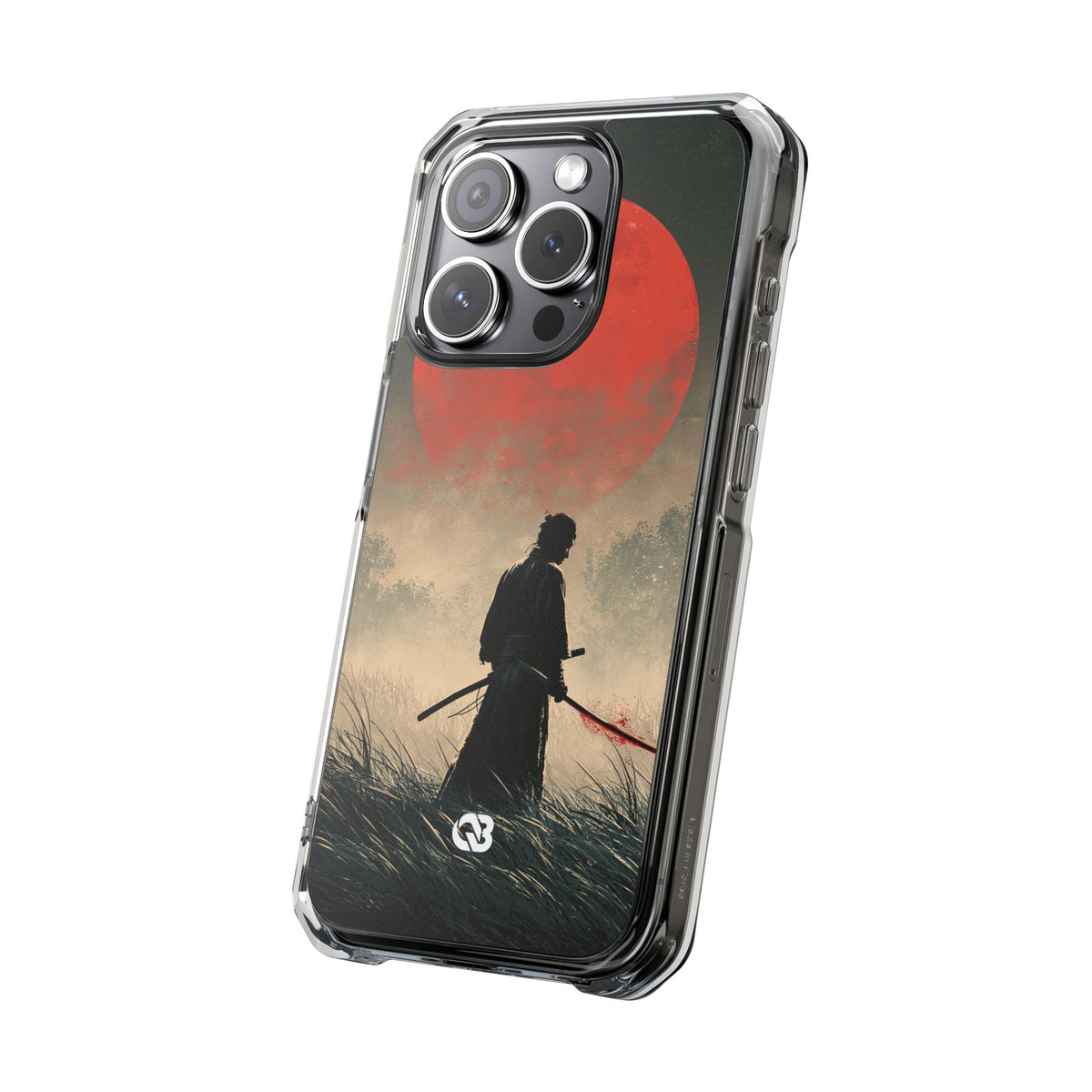 Crimson Moon Ronin · Clear Impact Magnetic Phone Case for iPhone · Red