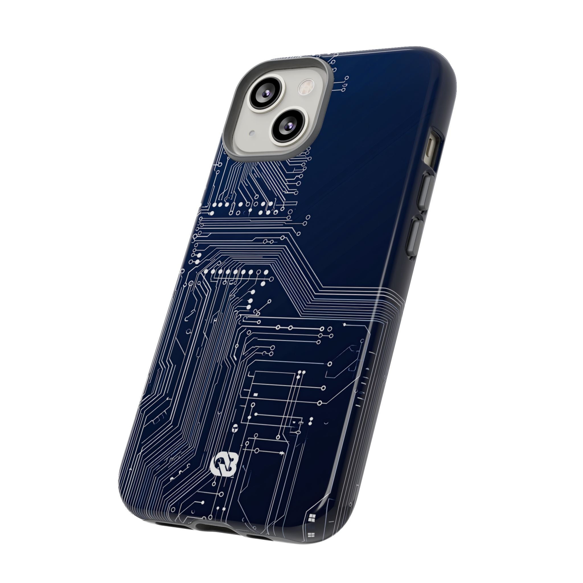 Blue Tough Phone Case for iPhone - Cobalt Data Stream