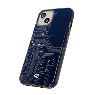 Blue Tough Phone Case for iPhone - Cobalt Data Stream