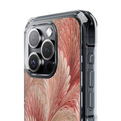 Blush Petal Plume · Clear Impact Magnetic Phone Case for iPhone · Pink