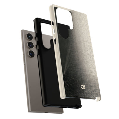 Beige Tough Phone Case for Samsung - Brutalist Graphite Grid