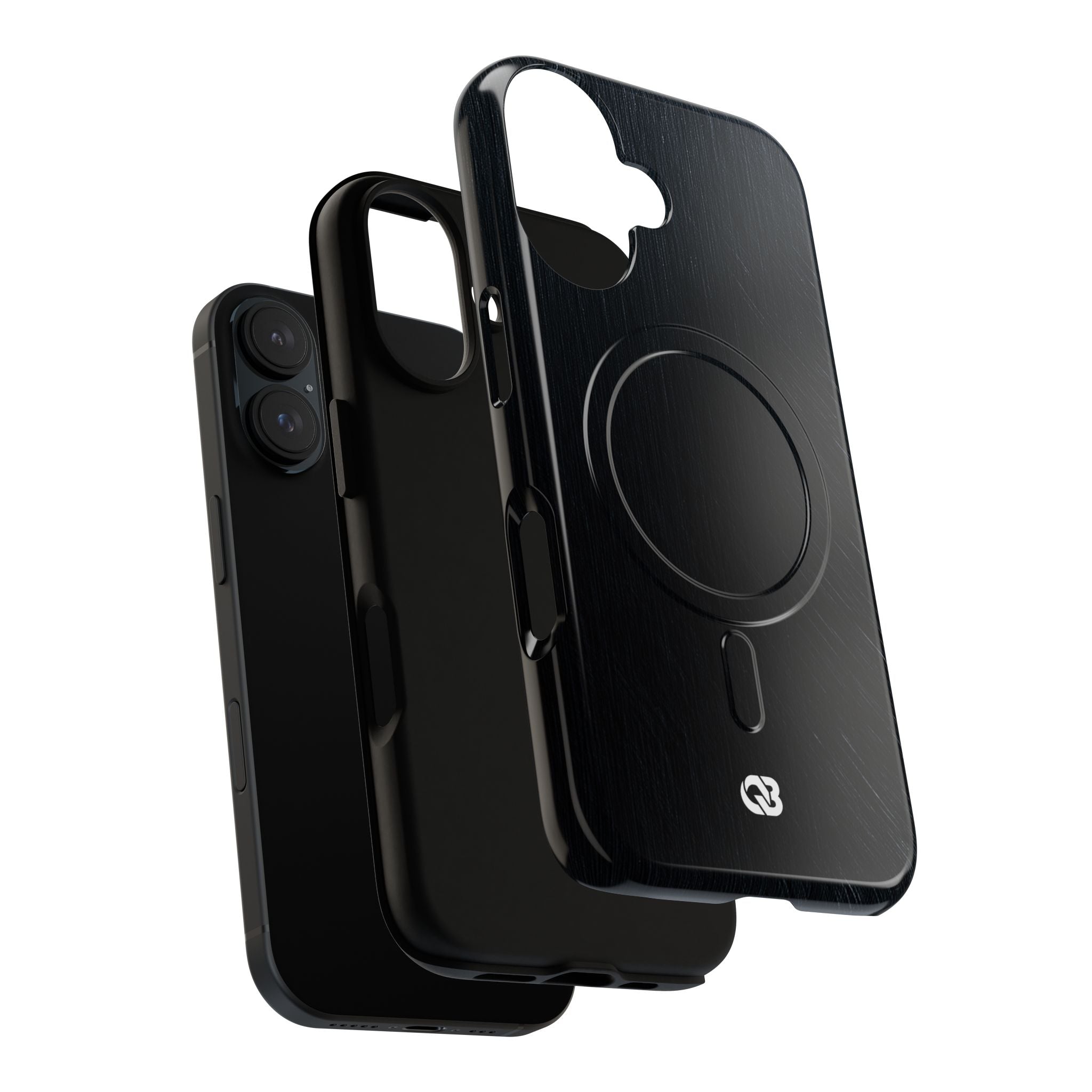 Black Tough 2.0 Magsafe Phone Case for iPhone - Midnight Brushed Grain