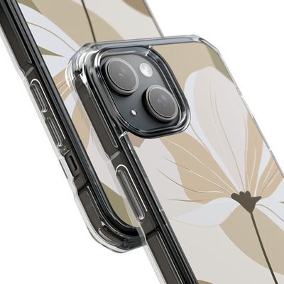 Beige Impact MagSafe Phone Case for iPhone - Sage Linen Magnolia