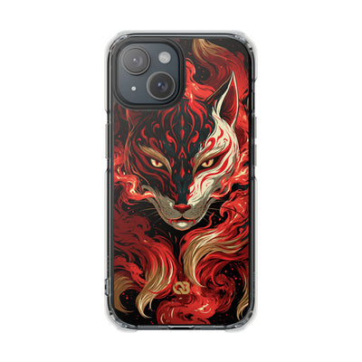 Crimson Kitsune Spirit · Clear Impact Magnetic Phone Case for iPhone · Red