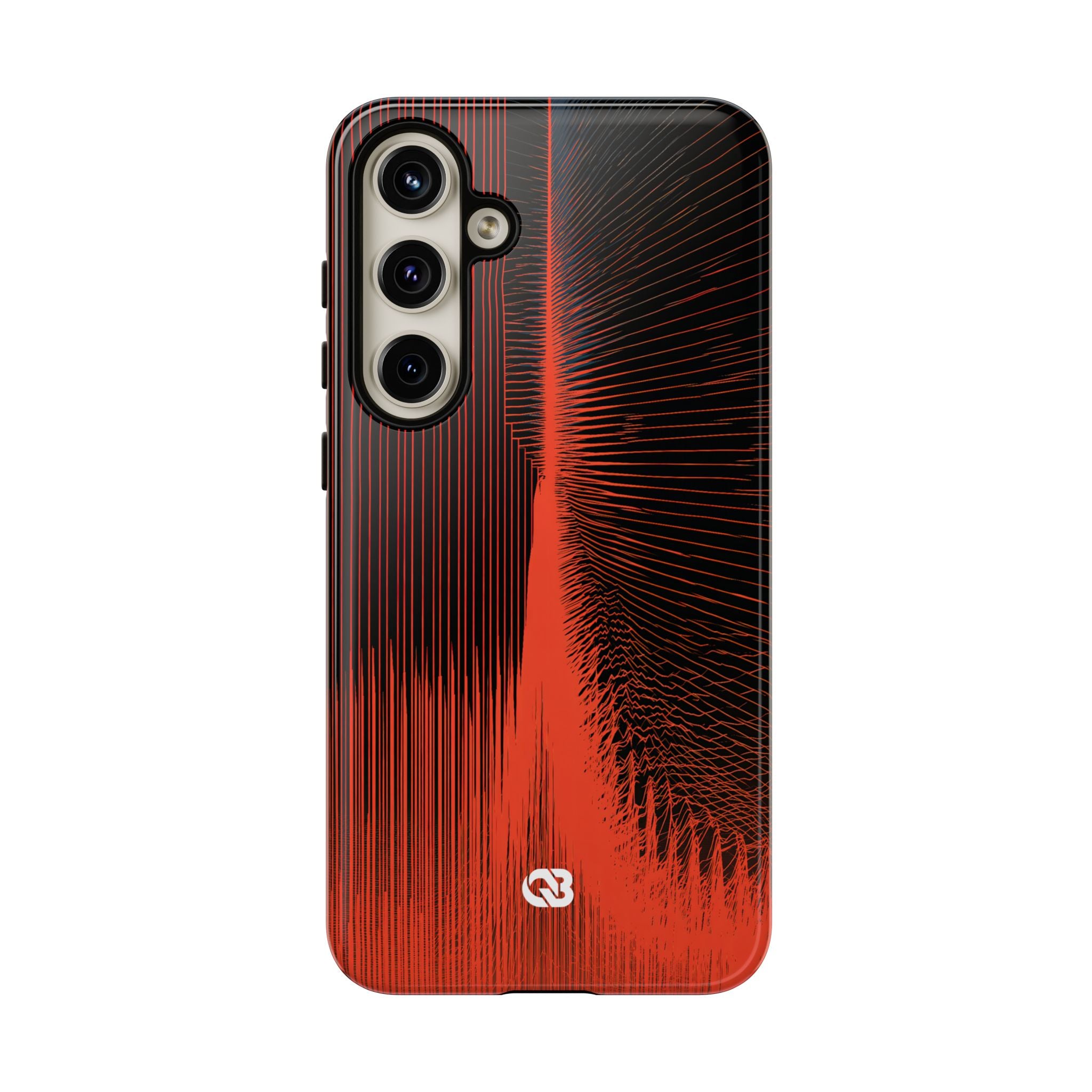 Red Tough Phone Case for Samsung - Crimson Frequency Pulse