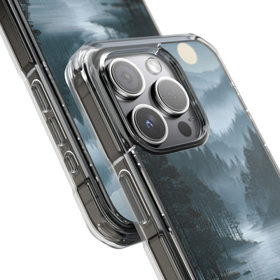 Silent Nordic Fjord · Clear Impact Magnetic Phone Case for iPhone · Blue