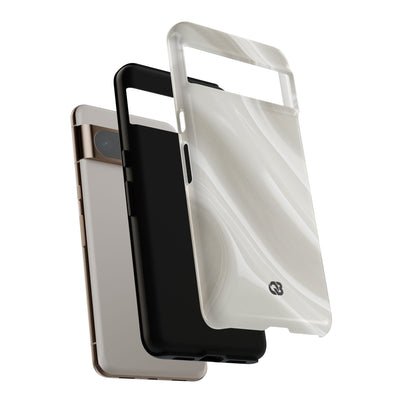 White Tough Phone Case for Google Pixel - Polished Ivory Wave