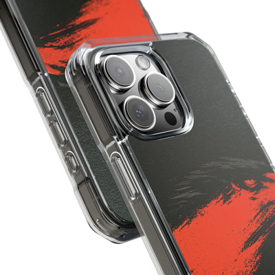 Crimson Raptor Noir · Clear Impact Magnetic Phone Case for iPhone ·  Black