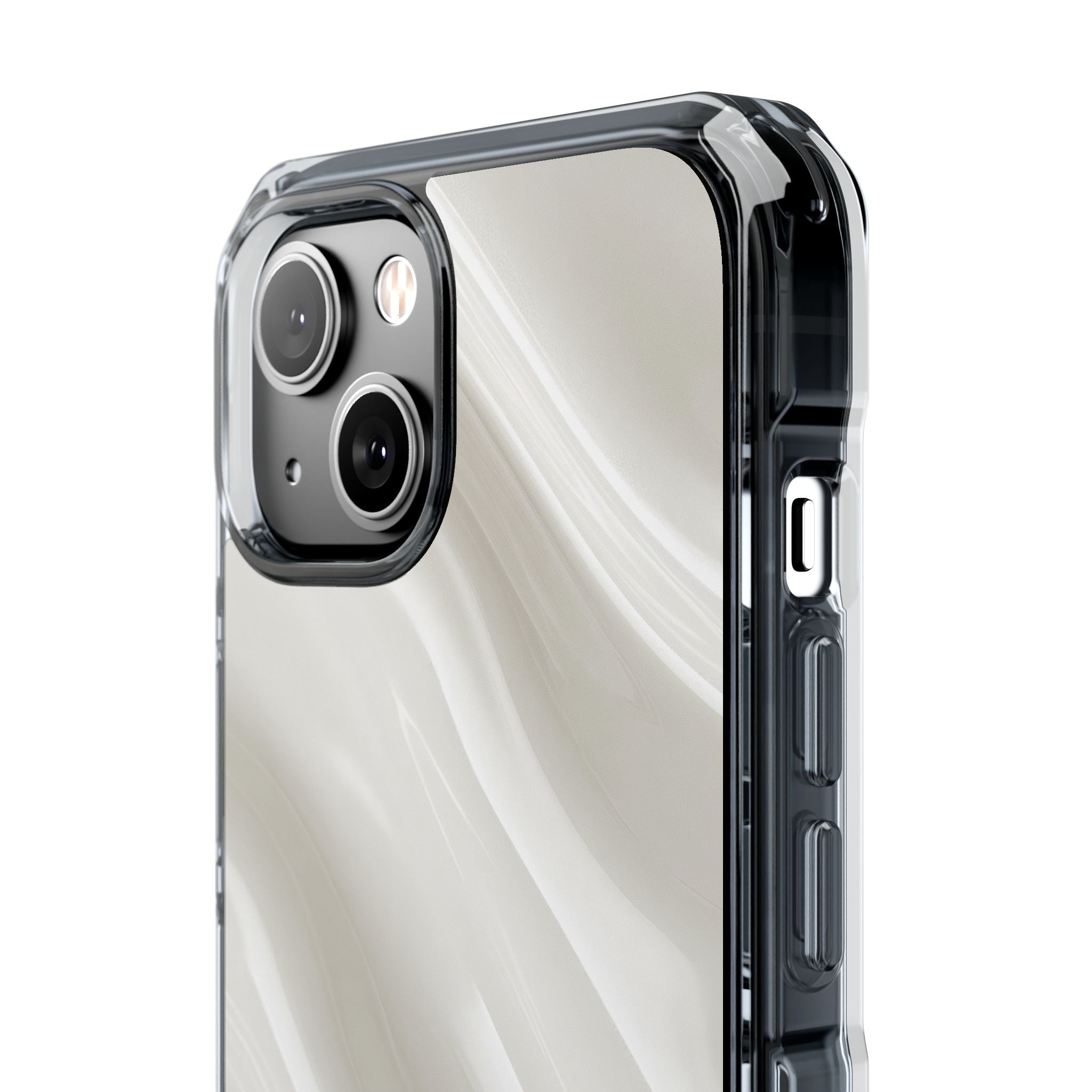 White Impact MagSafe Phone Case for iPhone - Polished Ivory Wave