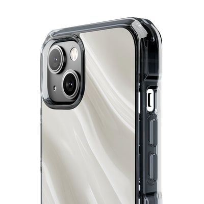White Impact MagSafe Phone Case for iPhone - Polished Ivory Wave