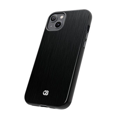 Black Tough Phone Case for iPhone - Brushed Obsidian Slate