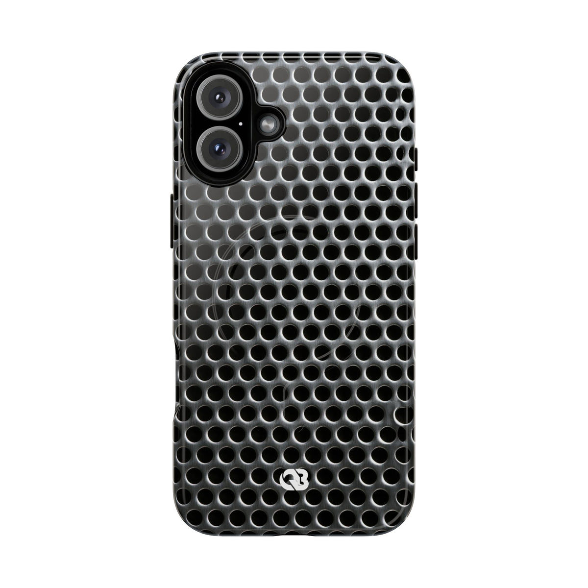 Brushed Perforated Steel · Tough 2.0 Magnetic Phone Case for iPhone · Silver