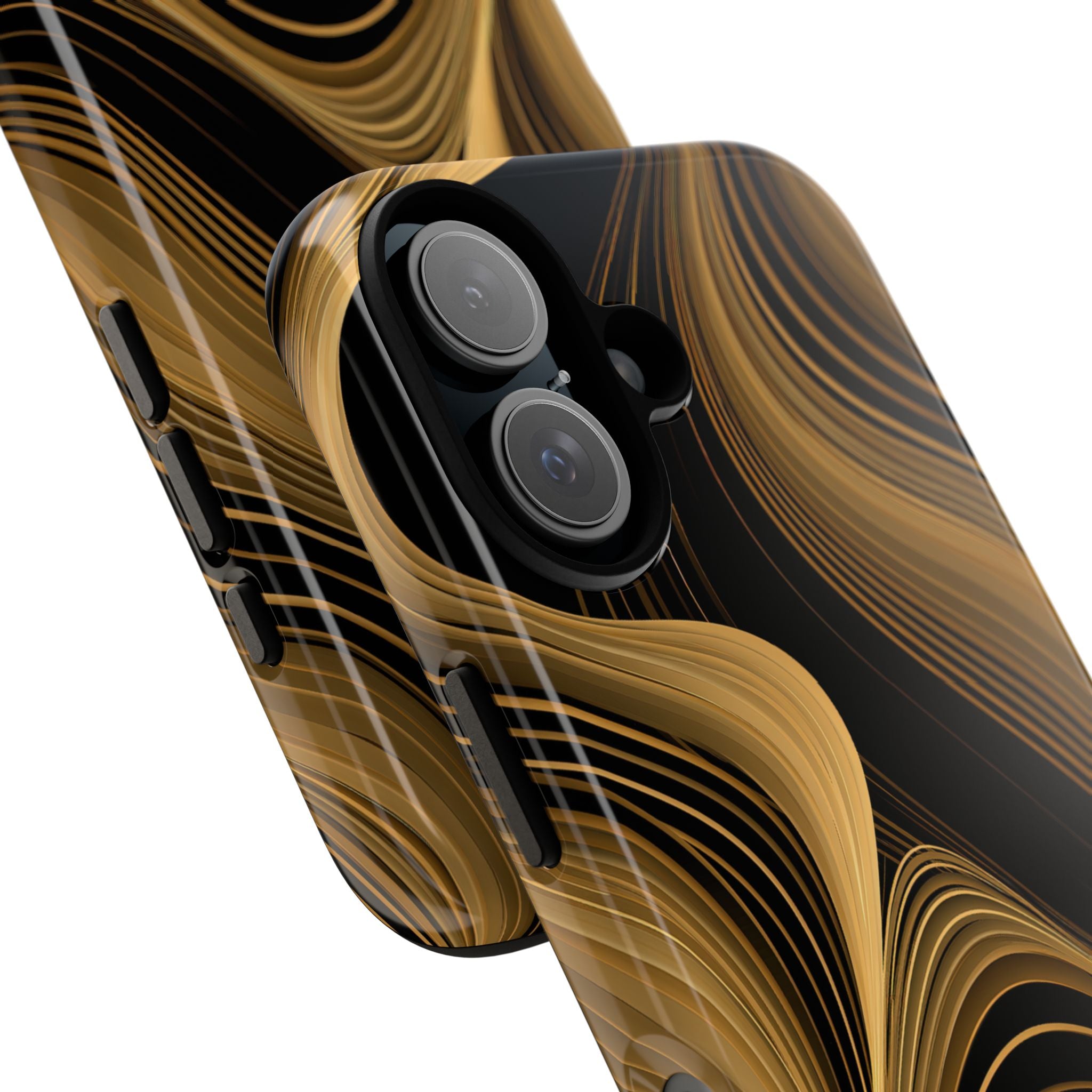 Gold Tough Phone Case for iPhone - Molten Copper Strands