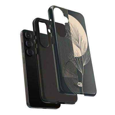 Black Tough Phone Case for Samsung - Obsidian Sand Willow