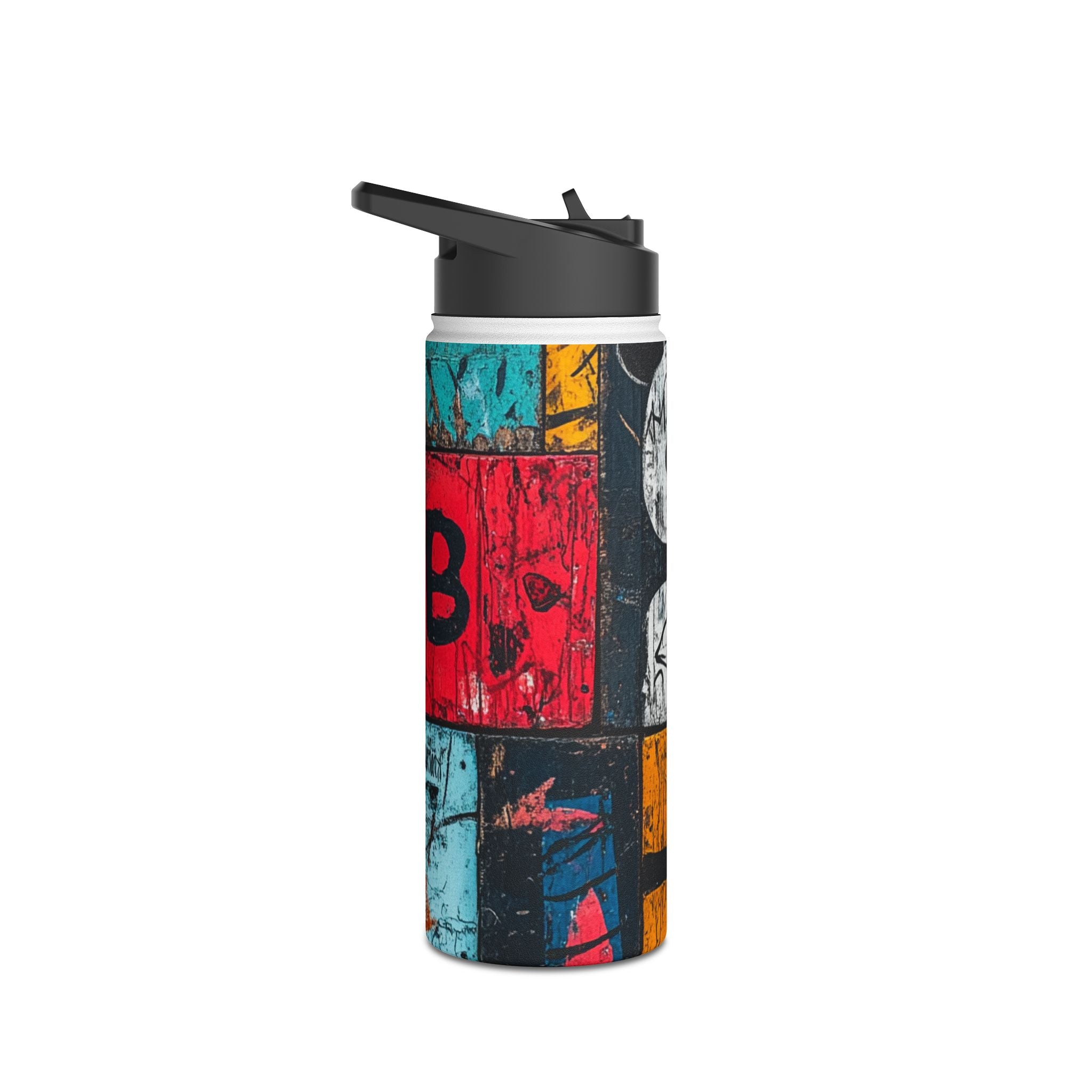 White Orb Graffiti - Stainless Steel Water Bottle