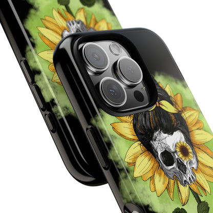 Sonnenblumen-Schädel iPhone 16 Pro Case - Tough