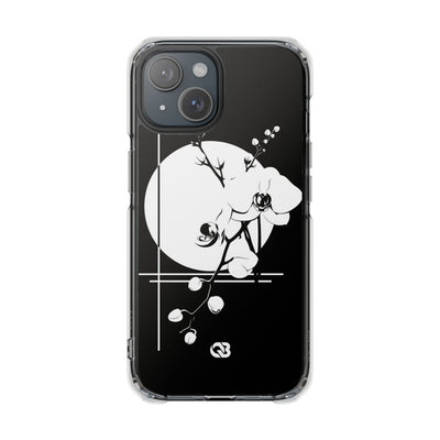 Nocturne Orchid Bloom · Clear Impact Magnetic Phone Case for iPhone ·  Black