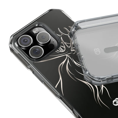 Nordic Moose Contour · Clear Impact Magnetic Phone Case for iPhone · Black