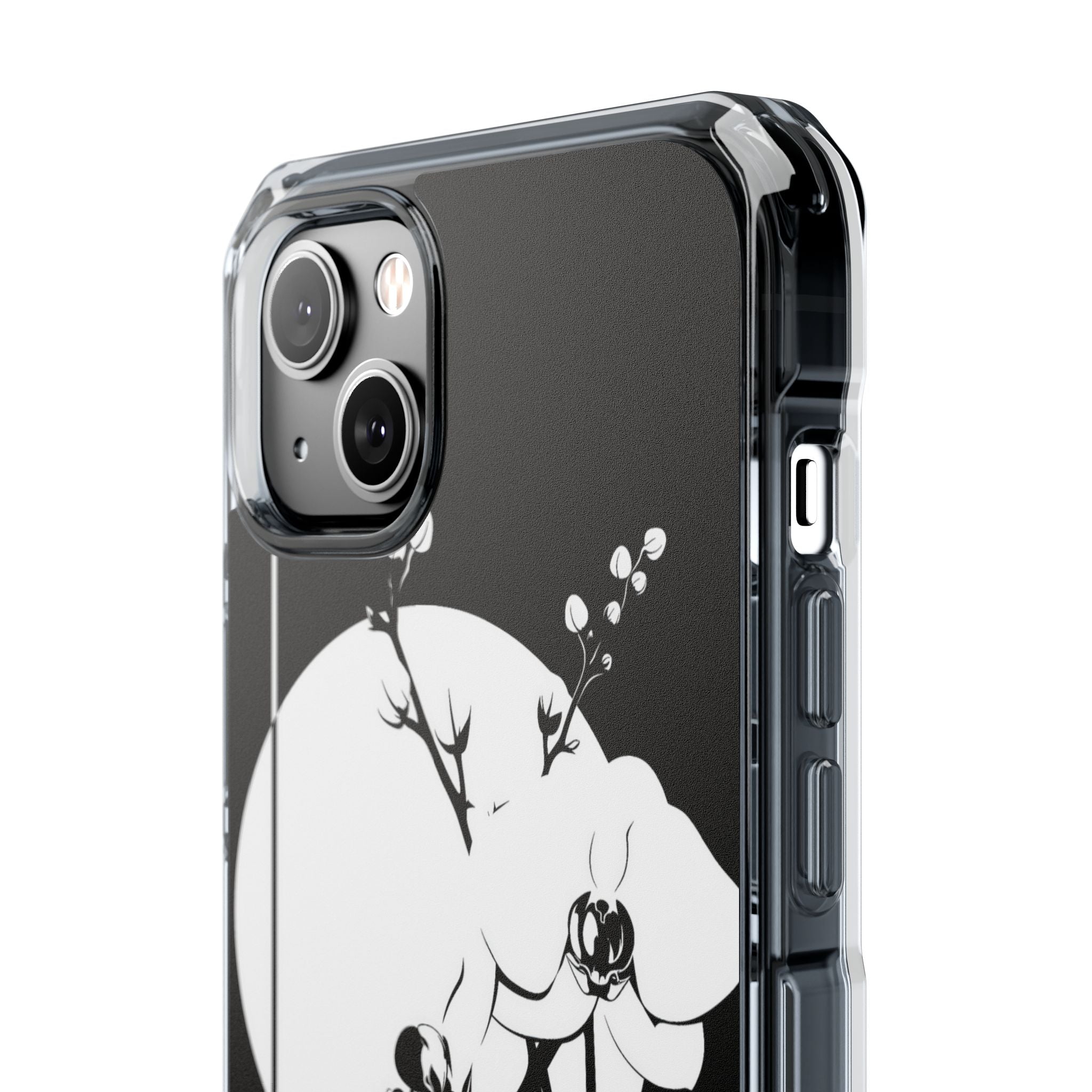Black Impact MagSafe Phone Case for iPhone - Lunar Orchid Grid